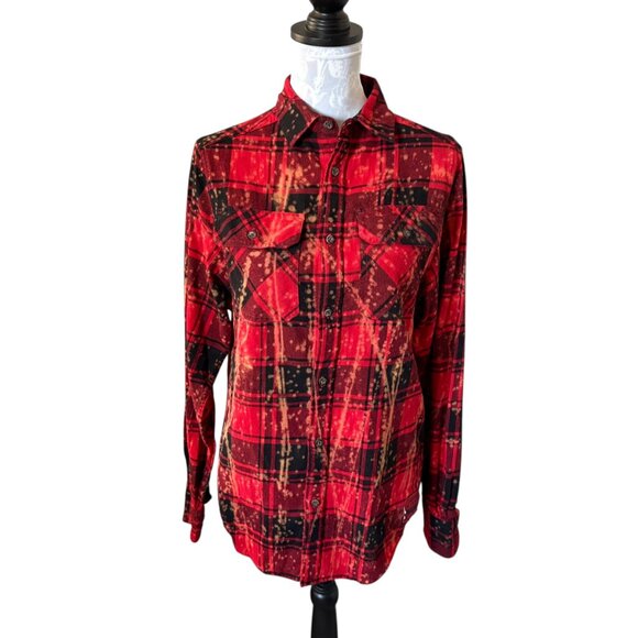 Angry Minnow Flannel Long Sleeve Red Fishing I've Got Bobbers Small - Picture 2 of 5